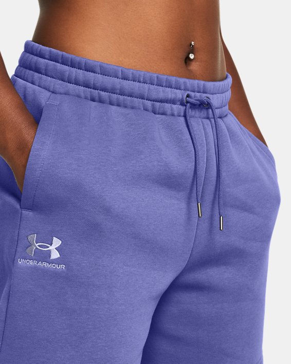 女士UA Icon Fleece Boyfriend短褲 in Purple image number 4